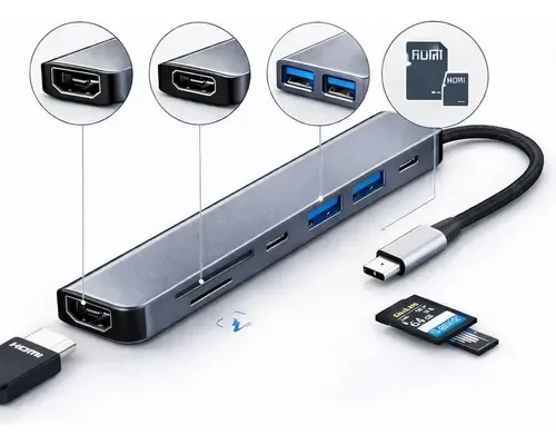 Super Hub Hdtv tipo c  7 em 1